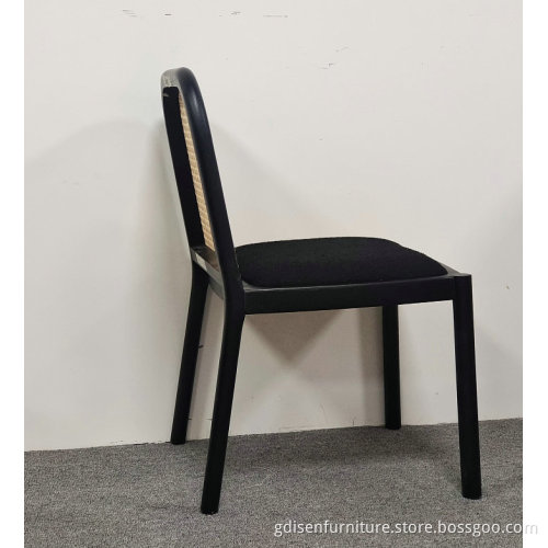 Modern Solid Wood Dining Chair Kora CaneBlackHomeDiningChair